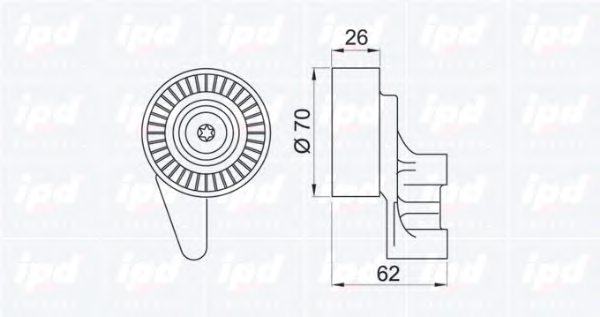 IPD 15-0717 Deflection/Guide Pulley, v-ribbed belt